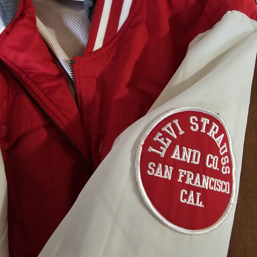 Levi's Red and White Bomber Jacket